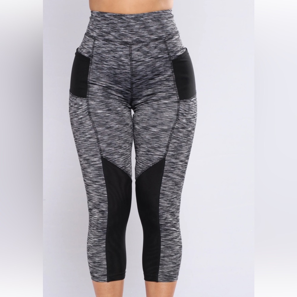 Gray and Black Athletic Leggings